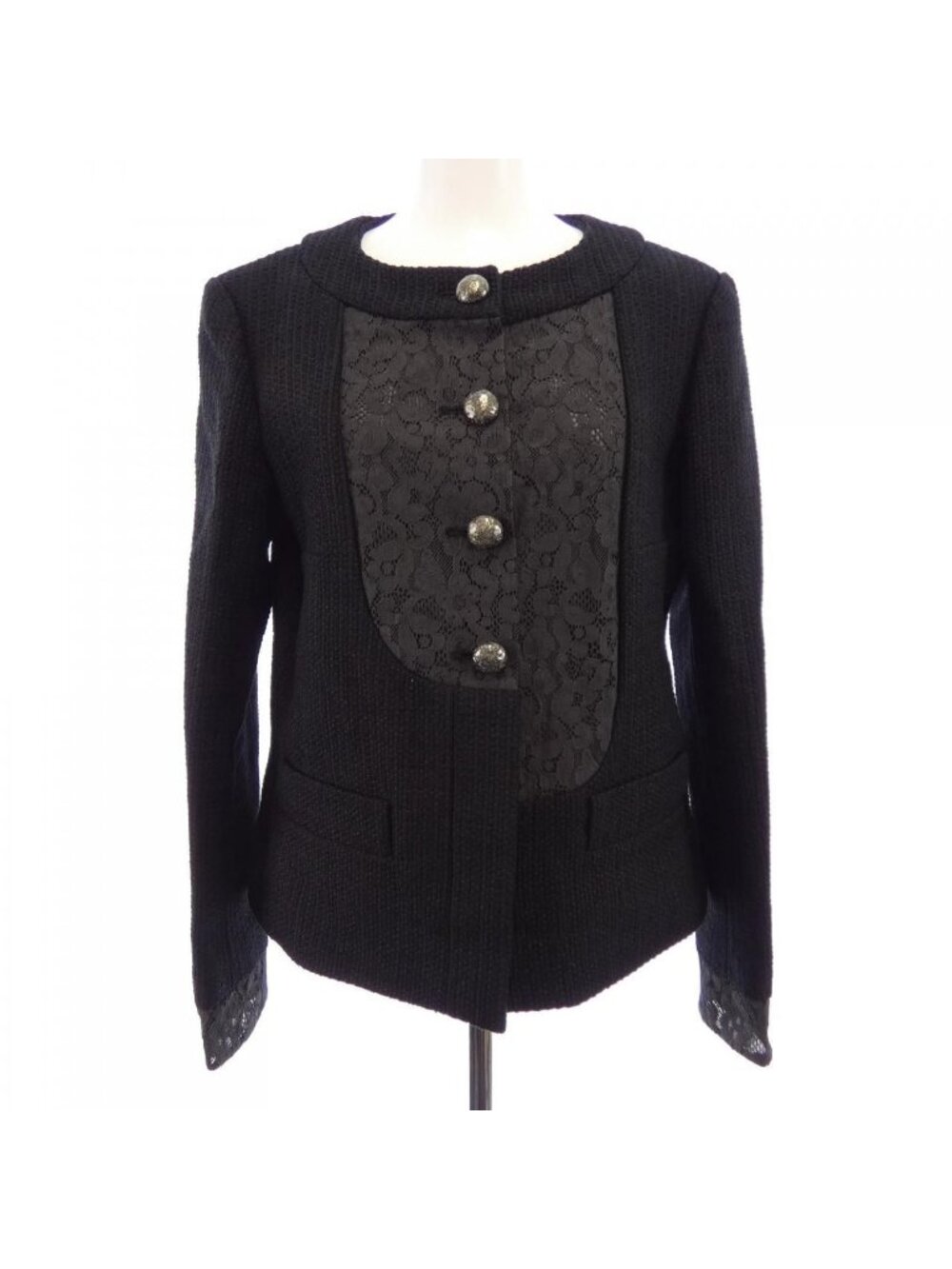 Chanel Collarless Jacket Black